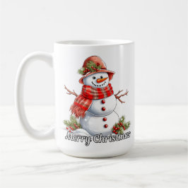 Merry Christmas Festive Little Snowman コーヒーマグカップ