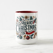 Merry Christmas Festive Ornamental Family マグカップ (中央)