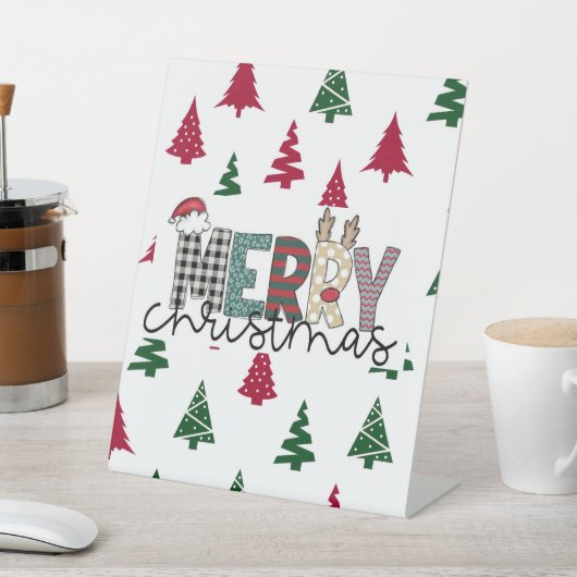 MERRY Christmas” Festive Pedestal Sign 台座サイン (インサイチュ)