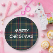 Merry Christmas Festive Plaid Paper Plates ペーパープレート (パーティー)