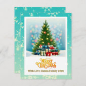 Merry Christmas | Festive Tree & Gifts Holiday シーズンカード (正面/裏面)