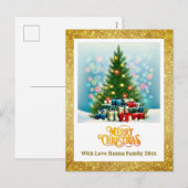 Merry Christmas | Festive Tree & Gifts Holiday シーズンポストカード (正面/裏面)