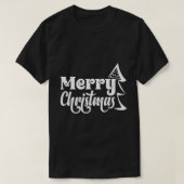 Merry Christmas" Festive Tree Typography Tシャツ (デザイン正面)
