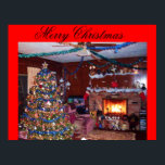 MERRY CHRISTMAS,FIREPLACE poster ポスター<br><div class="desc">A warm decorated home for the holidays is what this poster offers. Photograph taken by Jo-Ann Hayden</div>