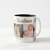 Merry Christmas Five Photo Mug – Custom Holiday ツートーンマグカップ (正面右)