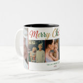 Merry Christmas Five Photo Mug – Custom Holiday ツートーンマグカップ (正面左)