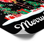 Merry Christmas Flamingo Santa Hat Christmas Light ポスター (角)