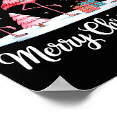 Merry Christmas Flamingo Women Girls Kids Xmas Fla ポスター (角)