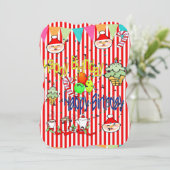 Merry Christmas Flat Greeting Card Happy Birthday カード (スタンド正面)