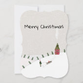 Merry Christmas Flat Greeting Card Snow カード (裏面)