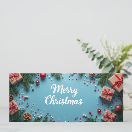 Merry Christmas - flatlay bleue (スタンド正面)