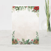 Merry Christmas Floral Illustration シーズンカード (裏面)