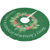 Merry Christmas FLOWER WREath print ブラッシュドポリエステルツリースカート (アングル)