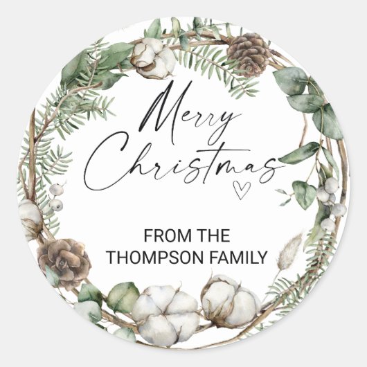 Merry Christmas for Gifts Envelopes Present  Class ラウンドシール (正面)