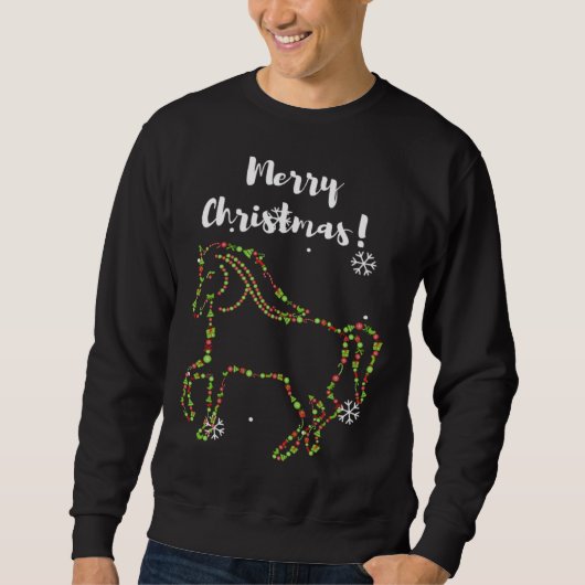 Merry Christmas for Riders Horse  Horses Christmas スウェットシャツ (正面)