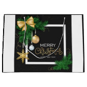 Merry Christmas Frame  Large Gift Bag ラージペーパーバッグ (正面)