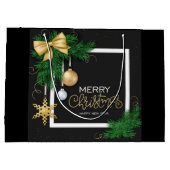 Merry Christmas Frame  Large Gift Bag ラージペーパーバッグ (裏面)