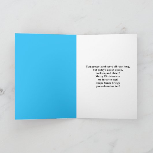 Merry Christmas Freeze, Uncle! Santa With Cop Car カード (内部)