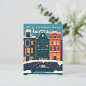 Merry Christmas from Amsterdam Canal Houses  ポストカード (スタンド正面)