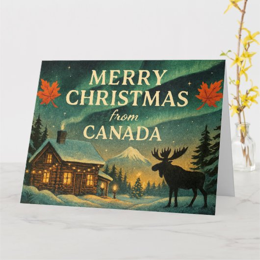 Merry Christmas from Canada カード (黄色い花)