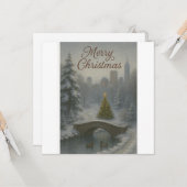 Merry Christmas from Central Park – Elegant Winter カード (正面/裏面インサイチュ)