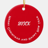 Merry Christmas from Family Cat セラミックオーナメント (正面)