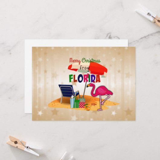 Merry Christmas from Florida カード (正面/裏面インサイチュ)