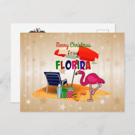 Merry Christmas from Florida ポストカード (正面/裏面)