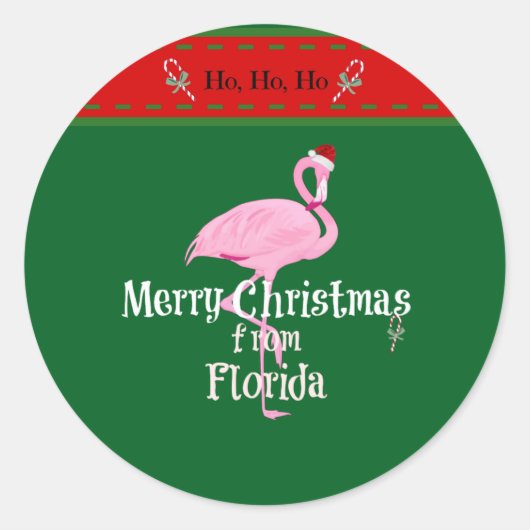 Merry Christmas from Florida ラウンドシール (正面)