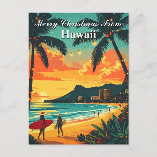 Merry Christmas from Hawaii Tropical Holiday ポストカード (正面)