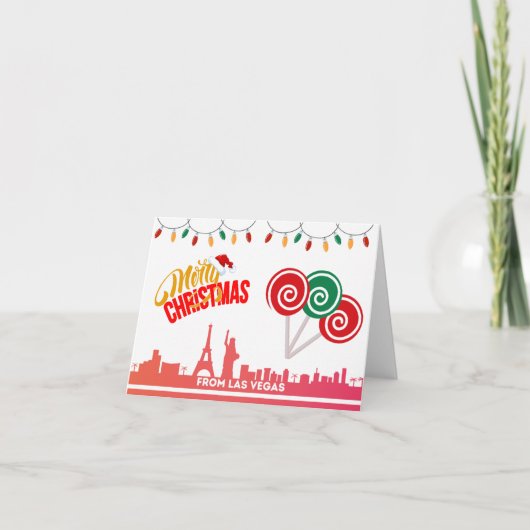 Merry Christmas from Las Vegas Cards サンキューカード (正面)