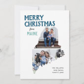 Merry Christmas from Maine Two Photo シーズンカード (正面)