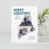 Merry Christmas from Maine Two Photo シーズンカード (スタンド正面)