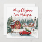 Merry Christmas from Michigan – Cozy Winter  シーズンカード (正面/裏面)