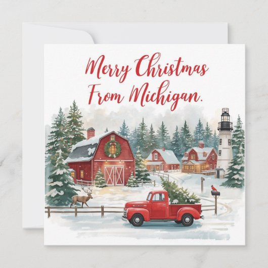Merry Christmas from Michigan – Cozy Winter  シーズンカード (正面)