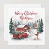 Merry Christmas from Michigan – Cozy Winter  シーズンカード (正面/裏面)