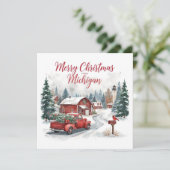 Merry Christmas from Michigan – Cozy Winter  シーズンカード (スタンド正面)