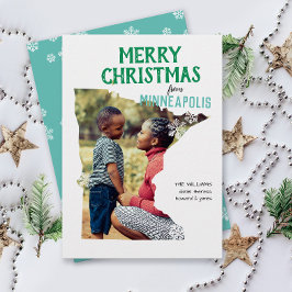 Merry Christmas from Minnesota One Photo シーズンカード