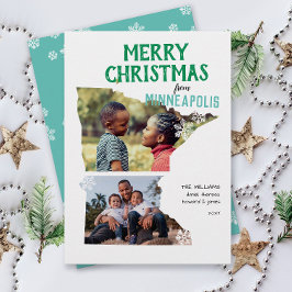 Merry Christmas from Minnesota Two Photo シーズンカード