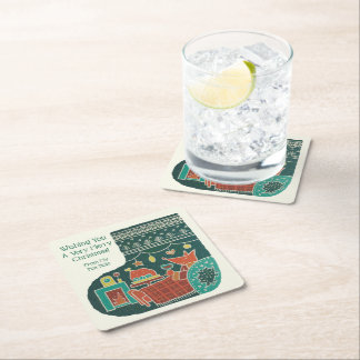 Merry Christmas from My Fox Hole! スクエアペーパーコースター