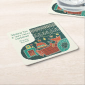 Merry Christmas from My Fox Hole! スクエアペーパーコースター (アングル)