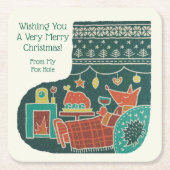 Merry Christmas from My Fox Hole! スクエアペーパーコースター (正面)