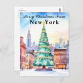 Merry Christmas from New York Holiday Tree ポストカード (正面/裏面)