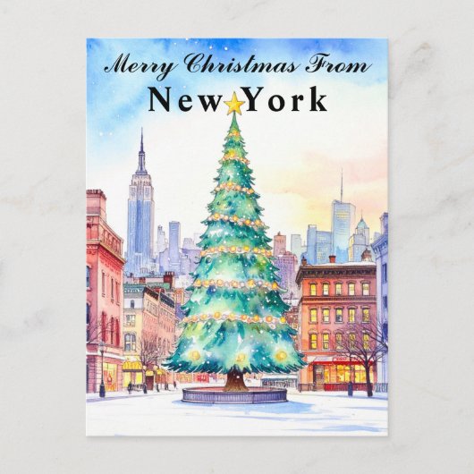 Merry Christmas from New York Holiday Tree ポストカード (正面)