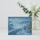 Merry Christmas from Niagara Falls Winter Postcard ポストカード (スタンド正面)