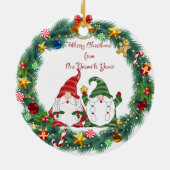 Merry Christmas from Our Gnome to Yours on a  セラミックオーナメント (裏面)