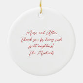 Merry Christmas from Our Home to Yours セラミックオーナメント (裏面)