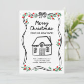 Merry Christmas from our New Home | Whimsical シーズンカード (スタンド正面)
