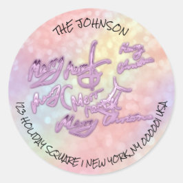 Merry Christmas From Purple RSVPアドレス名 ラウンドシール