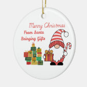Merry Christmas From Santa Bringing Gifts on a  セラミックオーナメント (左)